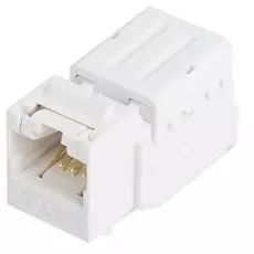 Модуль NikoMax NMC-KJUD2-ST-WT типа Keystone, Кат.5е (Класс D), 100МГц, RJ45/8P8C, FT-TOOL/110/KRONE, T568A/B, неэкранированный, со шторкой, белый - г