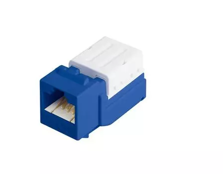 Модуль NIKOMAX NMC-KJUE2-FT-BL типа Keystone, Кат.6 (Класс E), 250МГц, RJ45/8P8C, FT-TOOL/110/KRONE, T568A/B, неэкранированный, синий