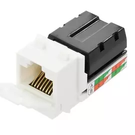 Модуль NIKOMAX NMC-KJUE2-WT вставка, типа KeyStone, Кат.6, RJ45/8P8C, 110/KRONE, T568A/B, неэкранированный, белый