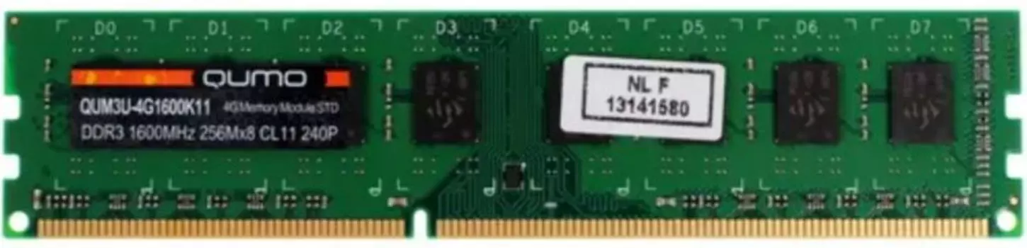 Модуль памяти DDR3 4GB Qumo QUM3U-4G1600C11 PC3-12800 1600MHz CL11 1.5V