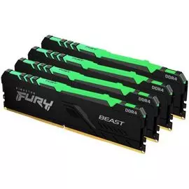 Модуль памяти DDR4 128GB (4*32GB) Kingston FURY KF426C16BBAK4/128 128GB 2666MHz DDR4 CL16 288-Pin Beast RGB
