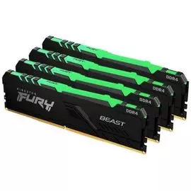Модуль памяти DDR4 128GB (4*32GB) Kingston FURY KF436C18BBAK4/128 3600MHz DDR4 CL18 288-Pin Beast RGB