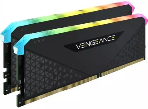 Модуль памяти DDR4 16GB (2*8GB) Corsair CMG16GX4M2D3600C18 VENGEANCE RGB RS black PC4-28800 3600MHz CL18 радиатор 1.35V