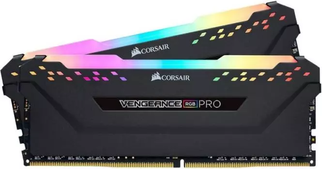 Модуль памяти DDR4 16GB (2*8GB) Corsair CMW16GX4M2E3200C16 VENGEANCE RGB PRO PC4-25600 3200MHz CL16 XMP 1.35V 288-pin black