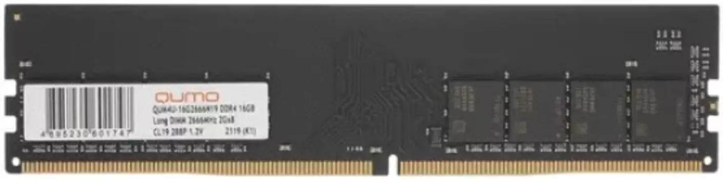 Модуль памяти DDR4 16GB Qumo QUM4U-16G2666N19 PC4-21300 2666MHz CL19 1.2V