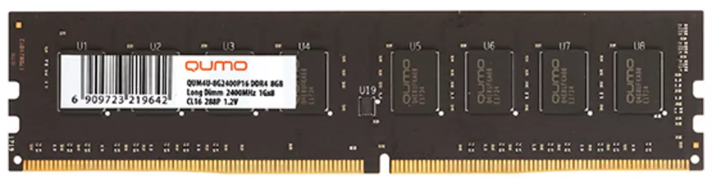 Модуль памяти DDR4 16GB Qumo QUM4U-16G2666P19 PC4-21300 2666MHz CL19 1.2V