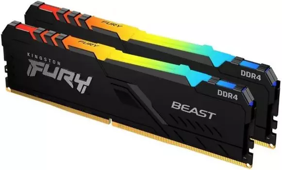 Модуль памяти DDR4 32GB (2*16GB) Kingston FURY KF432C16BB12AK2/32 Beast Black RGB, 3200Mhz, PC-25600, CL16 2RX8 1.35V 288-pin 8Gbit (retail)