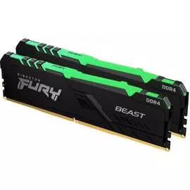Модуль памяти DDR4 64GB (2*32GB) Kingston FURY KF432C16BBAK2/64 Beast RGB 3200MHz CL16 2RX8 1.35V 288-pin 16Gbit