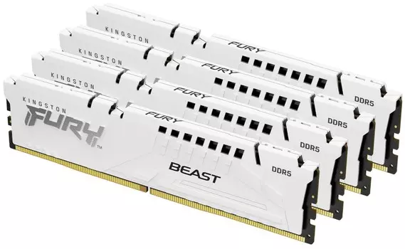 Модуль памяти DDR5 128GB (4*32GB) Kingston FURY KF552C40BWK4-128 Beast White XMP 5200MHz 2RX8 CL40 1.25V 288-pin 16Gbit