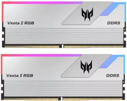 Модуль памяти DDR5 32GB (2*16GB) Acer BL.9BWWR.331 Predator Vesta II RGB PC5-51200 6400MHz CL32 1.35V siliver