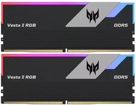 Модуль памяти DDR5 32GB (2*16GB) Acer BL.9BWWR.380 Predator Vesta II RGB PC5-51200 6400MHz CL32 1.35V black