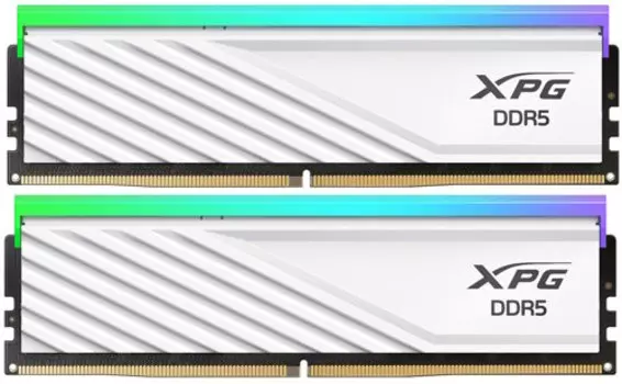 Модуль памяти DDR5 32GB (2*16GB) ADATA AX5U6000C3016G-DTLABRWH XPG Lancer Blade RGB white PC5-48000 6000MHz CL30 1.35V