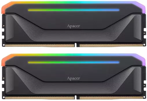 Модуль памяти DDR5 32GB (2*16GB) Apacer NOX AH5U32G68C592NBAA-2 RGB Black PC5-54400 6800MHz CL36 1.4V, XMP, heatsink RET