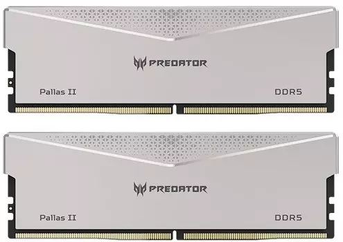 Модуль памяти DDR5 64GB (2*32GB) Acer BL.9BWWR.365 Predator Vesta II RGB PC5-51200 6400MHz CL32 1.35V silver
