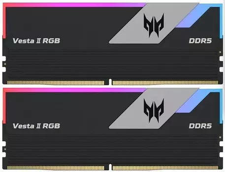 Модуль памяти DDR5 64GB (2*32GB) Acer BL.9BWWR.373 Predator Vesta II RGB PC5-51200 6400MHz CL32 1.35V black