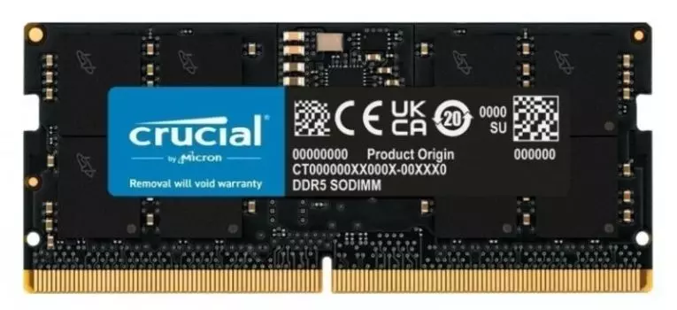 Модуль памяти SODIMM DDR5 16GB Crucial CT16G56C46S5 PC5-44800 5600MHz CL46 1.1V