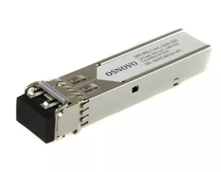 Модуль SFP OSNOVO SFP-M2LC14-G-1310-1310 оптический, два волокна Multy Mode. Скорость: до 1.25 Гбит/c. Тип разъема: 2xLC. Оптический бюджет: 14дБ. Рас