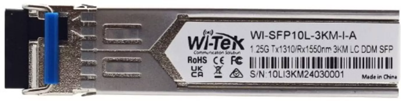 Модуль SFP Wi-Tek WI-SFP10L-3KM-I промышленный с разъемом LC, до 3км, (Комплект 2шт)