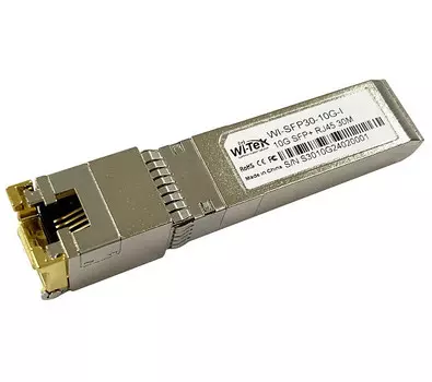 Модуль SFP+ Wi-Tek WI-SFP30-10G-I промышленный с интерфейсом RJ45, до 100м