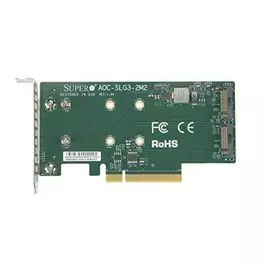 Модуль Supermicro AOC-SLG3-2M2-O Low Profile, Dual NVMe M.2 SSD PCIe add-on card