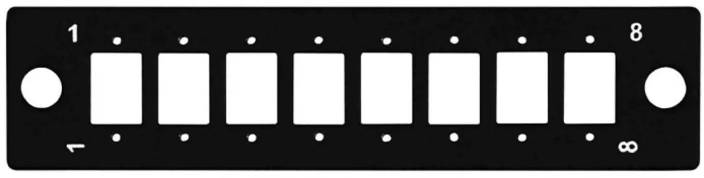 Модуль TELCORD М-КСу-8SCM2-BK для оптического кросса КСу, до 8 портов SC(dLC), с отверстиями под винты M2 для крепления розеток, черный