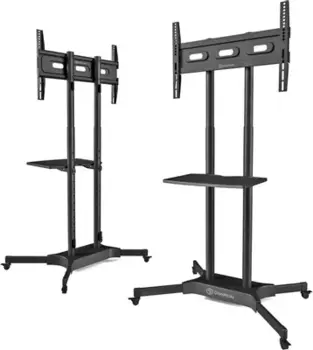 Мойка TS1351 BLACK Мобильная стойка ONKRON на 1 ТВ/ 40-65" от 200х200 до 400х600 наклон 0 поворот 0 макс нагр 45,5кг Высота 1200-1500мм, кабель-ка