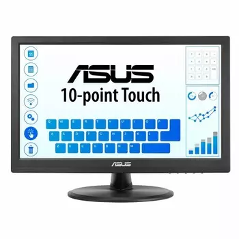 Монитор 15" ASUS VT168HR 1366x768, touch, 16:9, 5ms, 220cd/m2, 400:1, 90°/60°, HDMI, VGA, tilt, black