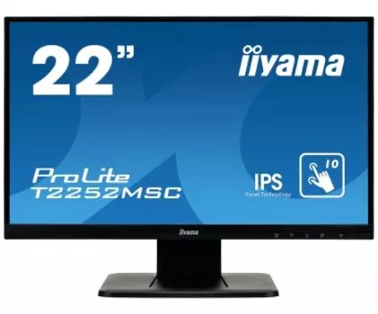 Монитор 21,5" Iiyama ProLite T2252MSC-1 T2252MSC-B1 1920х1080, 5 мс, 250 кд/м2, 5000000:1, 178°/178°, IPS, HDMI, DisplayPort, VGA, аудио стерео, USB,
