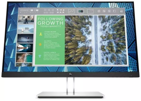 Монитор 23,8" HP E24q G4 9VG12AA 2560x1440, 16:9, IPS, 250 cd/m2, 1000:1, 5ms, 178°/178°, VGA, HDMI, USB, DisplayPort, silver