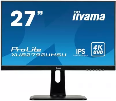 Монитор 27" Iiyama ProLite XUB2792UHSU-1 (УЦЕНЕННЫЙ) 3840x2160, 4 мс, 300 кд/м2, 80000000:1, 178°/178°, IPS, DVI-D (HDCP), HDMI, DisplayPort, аудио ст