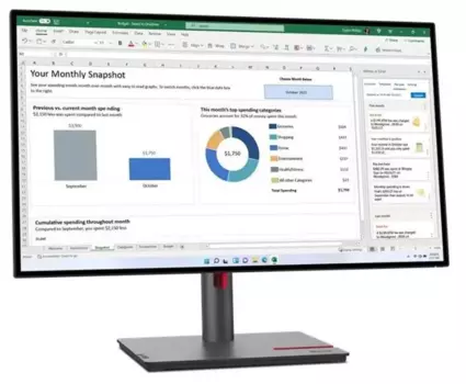 Монитор 27" Lenovo ThinkVision P27h-30 63A1GAT1UK 2560x1440 LED, 16:9, IPS, 350cd, 1000:1, 178/178, 6ms, DVI, HDMI, HAS, Piv, 60Hz0 DP, USB, черный