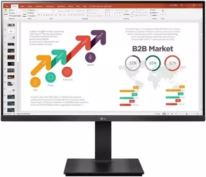 Монитор 27" LG 27BP450Y 1920х1080 IPS, 60 Гц, 250cd/m2, H178°/V178°, 1000:1, 5ms, VGA, HDMI, DP, Height adj, Pivot, Tilt, Swivel, Black