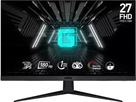 Монитор 27" MSI G2712F 9S6-3CD61T-009 1920x1080, 16:9, Ultra Rapid IPS, 1ms, 3000:1, 100M:1, 300nit, 178/178, 2xHDMI 2.0b, DP 1.2a, Tilt, VESA, 180Hz,