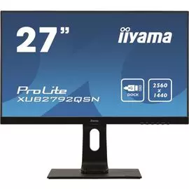 Монитор 27" Iiyama XUB2792QSN-B1 2560х1440, IPS, nonGLARE, 350cd/m2, H178°/V178°, 1000:1, 80M:1, 4ms, VGA, HDMI, DP, USB-Hub, Height adj, Pivot, Tilt,