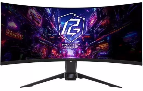 Монитор 34" ASRock Phantom Gaming PG34QRT2B 3440x1440 WLED, 21:9, VA, 500cd, 4000:1, 1ms, 178/178, 2*DP, 2*HDMI, 180Hz, Speakers, curved R1500, tilt,