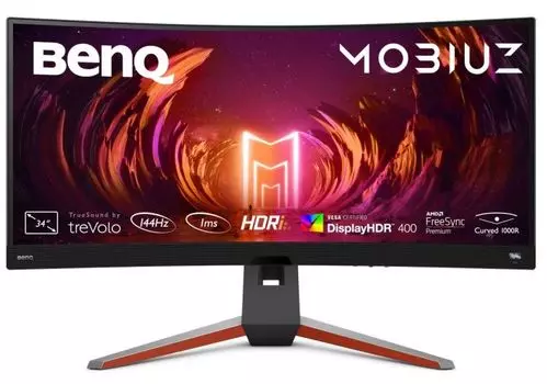 Монитор 34" BenQ EX3410R 3440x1440 VA, curved, 144 Гц, 350cd/m2, H178°/V178°, 3000:1, 20M:1, 16,7 млн. цветов, 2ms, VGA, 2*HDMI, DP, USB-Hub, Height a