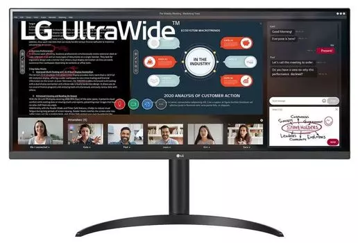 Монитор 34" LG 34WP550-B IPS LED , 2560x1080, 5ms, 250cd/m2, 1000:1 (Mega DCR), 178°/178°, 2*HDMI, HDR10, 75Hz, FreeSync, HAS, VESA, black