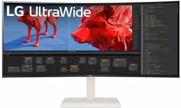 Монитор 38" LG UltraWide 38WR85QC-W LCD, 3840x2600, 5 мс, 600 кд/м2, 1000:1, IPS, 144Hz, 2xHDMI, DisplayPort, USB-C, USB0, HDR600 G-SYNC