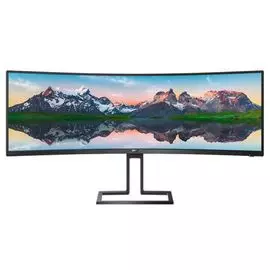 Монитор 49" Philips 498P9 (00/01) 5120x1440, 5 ms, 450 cd/m, 80M:1, 178°/178°, 2*HDMI, DP, 6*USB, Pivot, Swivel, HAS