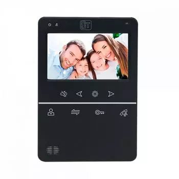 Монитор Space Technology ST-M100/4 (S) ЧЕРНЫЙ видеодомофона, 4” TFT LCD, цветной, 480*272, CVBS, интерком: дуплекс, АС 100-240В (встроенный БП), монта
