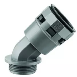 Муфта DKC PAL23M25N 45 грд. труба-коробка DN 23 мм, М25х1,5, полиамид, цвет черный, "Octopus"