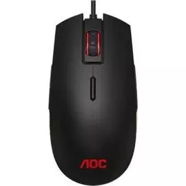 Мышь AOC GM500 черная, игровая, 8 кн, подствектка RGB, USB 1.8м