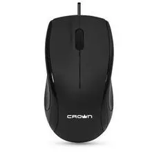 Мышь Crown CMM-31 Black USB CM000001475 1000dpi, 3 кнопки, Soft-touch, пластик, plug play, 1.3м