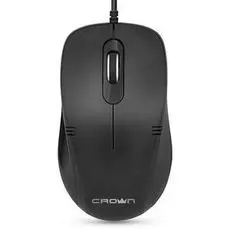 Мышь Crown CMM-501 CM000001793 black, 1000dpi, 3 кнопки, USB, тихий клик, plug play, 1.8м