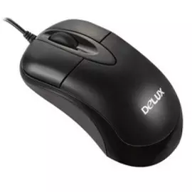 Мышь Delux DLM-312BP черная, 800dpi, PS/2, (2 кн+скролл)