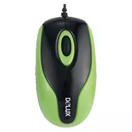 Мышь Delux DLM-363BGR черно-зеленая, 800dpi, USB (2 кн+скролл)