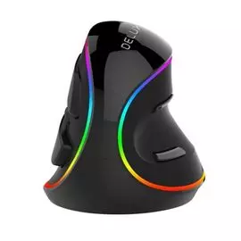 Мышь Delux KM-M618Plus 6938820404552 вертикальная, RGB, USB, 800/1200/1600/2400/4000