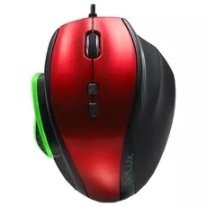 Мышь Delux M535 черно-красная, 1000/1500/2000/3000dpi, USB, (7 кн+скролл)