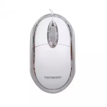 Мышь Garnizon GM-100W проводная, 3 кн, 1000 DPI, кабель 1.15м, белый