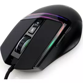 Мышь Gembird MG-590 USB, чёрн, 6400DPI, 7 кн., RGB, армир. каб, 1.8 м